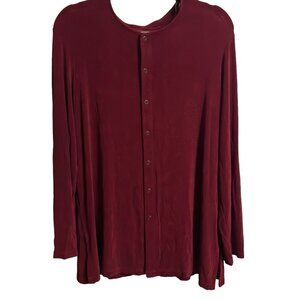 Chico’s Travelers‎ Women’s Slinky Cardigan Sweater Stretch Navy Blue Size 3 L